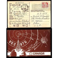 Canada-cover #12015-4c centennial-amateur radio station card-USA-St. Jerome