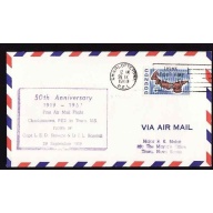 Canada-cover #13439-6c AAMC A6960-anniversary[purple cachet]-first airmail
