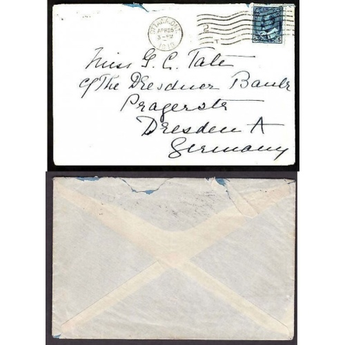 Canada-cover #10089 - 5c Edward to Germany-Carleton County-Ottawa,Ont-Apr 25 191