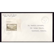 Canada-cover #13518-10c #269-partial plate inscription-FDC-Woodstock, Ont