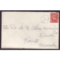 Canada-cover #10273 - 3c KGV medallion - Nash Creek, NB - Jan 2 1934