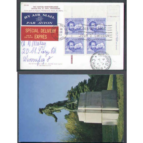 Canada-cover #5686-5c(4)overpaying-Special Delivery-receiving -Winnipeg-Au 23 1963-