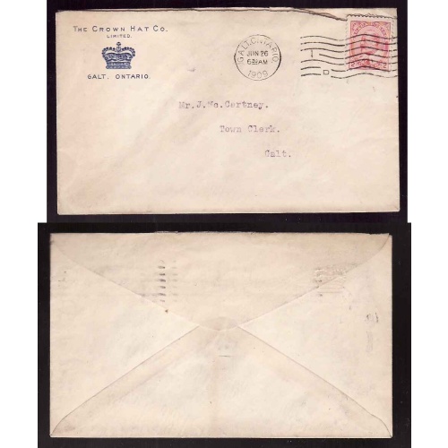 Canada-cover #14211-2c-CC  ad-Crown Hat Co-Galt,Ont-Jun 26 1909