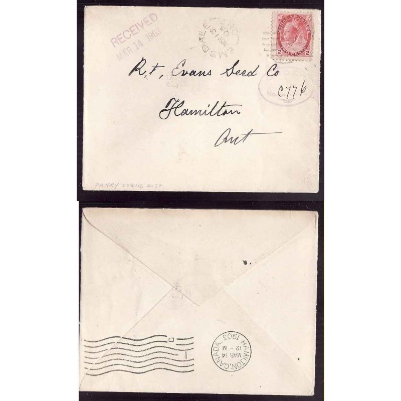 Canada-cover #13780-Parry Sound Dist-Emsdale,Ont-Mr 13 1903-