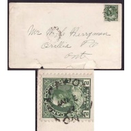 Canada-Scan #9297 -  2c Admiral - Manitoulin District-Kagawong,Ont single broken