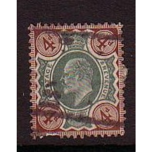 Great Britain Sc 133 1902 4d gray brown & green Edward VII stamp used