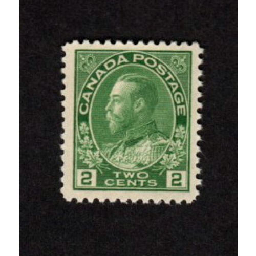 CANADA MNH 2 CENT YELLOW GREEN ADMIRAL STAMP SCOTT # 107 VF