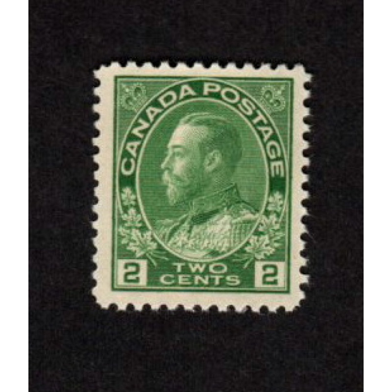 CANADA MNH 2 CENT YELLOW GREEN ADMIRAL STAMP SCOTT # 107 VF