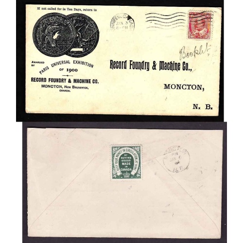 Canada-cover #14122-2c booklet-Patriotic label-advert-Record Foundry & Machine