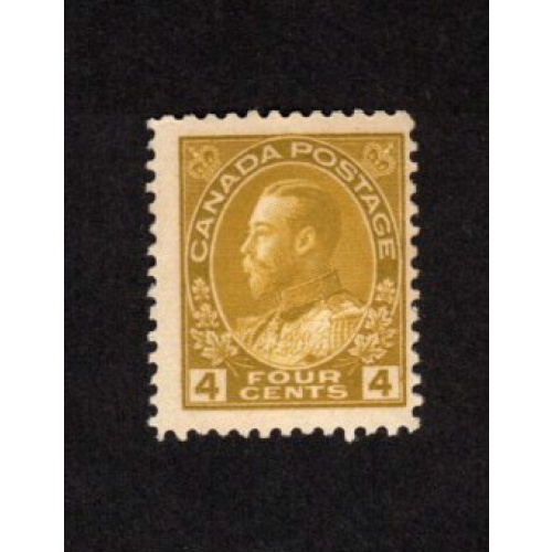CANADA MLH 4 CENT OLIVE BISTRE ADMIRAL STAMP SCOTT # 110