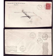 Canada-cover #4342c-2c+1c Wartax-Slocan,BC single broken