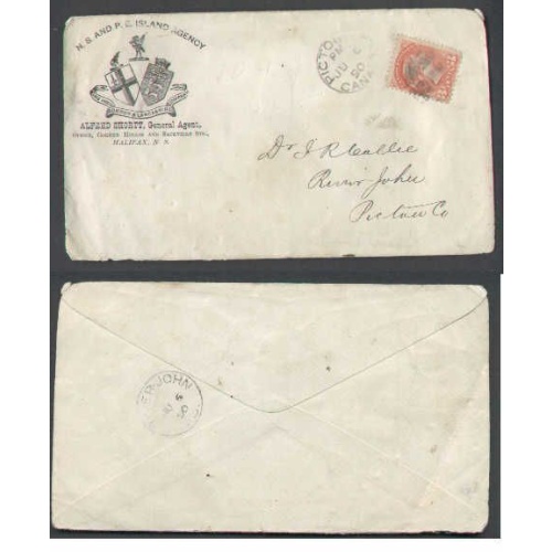 Canada-cover #4690-3c-Pictou,NS-Illustrated -Alfred Shortt-Fire Insurance-NS and PEI Agency-
