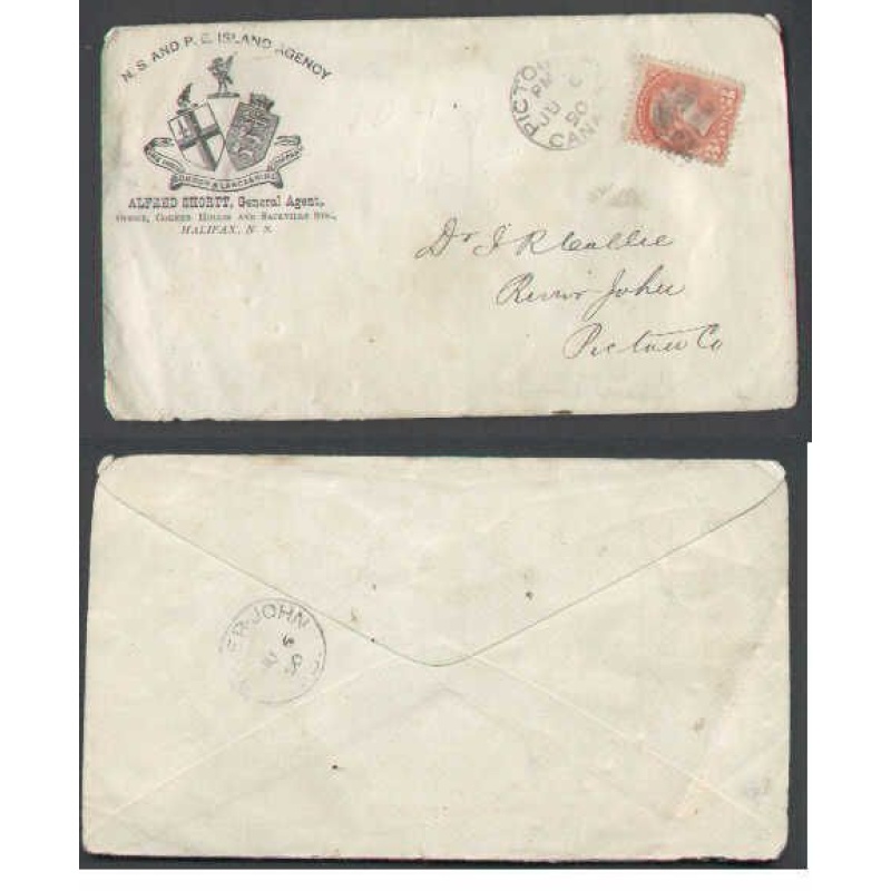 Canada-cover #4690-3c-Pictou,NS-Illustrated -Alfred Shortt-Fire Insurance-NS and PEI Agency-