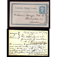 Canada-cover #14321-1c QV p/c-L&A Cnty-Bath,Ont -Ap 2 1879-