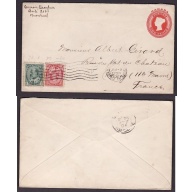Canada-cover #10189-1c+2c Edward-Montreal,Canada-uprating 2c QV stationery to