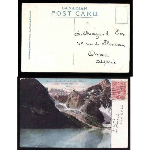 Canada-cover #9933 - 2c Edward on p/c to Algeria-Montreal,Canada-Jun 15 1906-view of