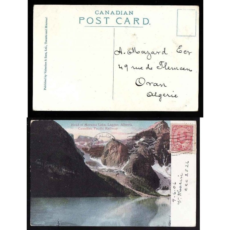 Canada-cover #9933 - 2c Edward on p/c to Algeria-Montreal,Canada-Jun 15 1906-view of