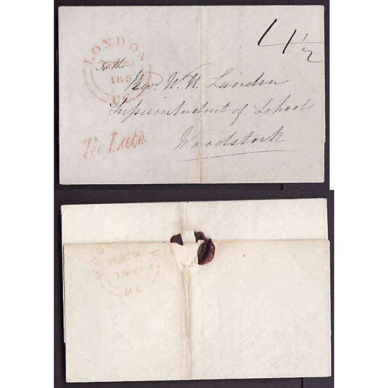 Canada-cover #9951 - Stampless folded letter [ asking for money to pay teacher at school sect