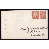 Canada-cover #12377 - 1c(2)-Strat & Sar RPO / . [O325 RF 175]-33 Jul 29 1927-
