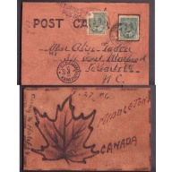 Canada-cover #14078-1c-leather p/c-USA-?,NS-Sp 27 1906-DLO Canada Halifax
