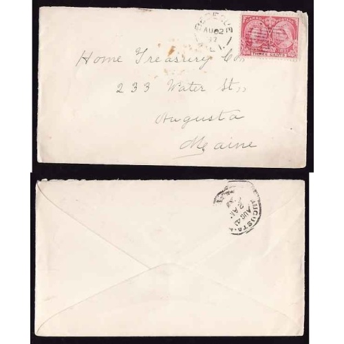 Canada-cover #12003-3c Jubilee-Bedeque, PEI single broken circle-Au 02 1897