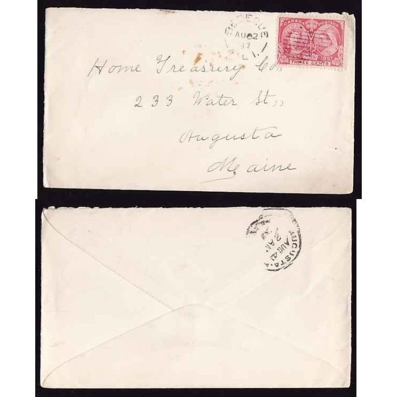 Canada-cover #12003-3c Jubilee-Bedeque, PEI single broken circle-Au 02 1897