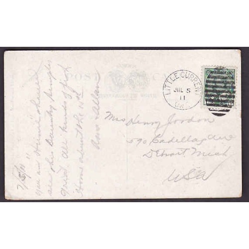 Canada-#9294-1c Edward on p/c-Manitoulin Dist,-Little Current,Ont 11 bar  duplex