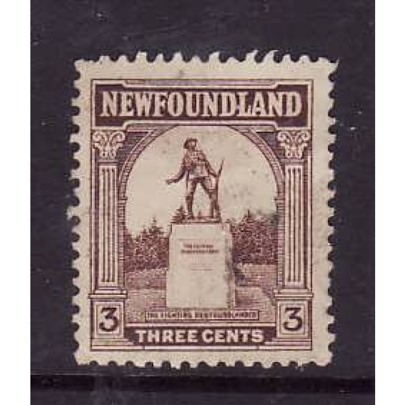 Newfoundland-Sc#133-unused hinged 3c brown War Memorial-1923-24-Nfw265 -