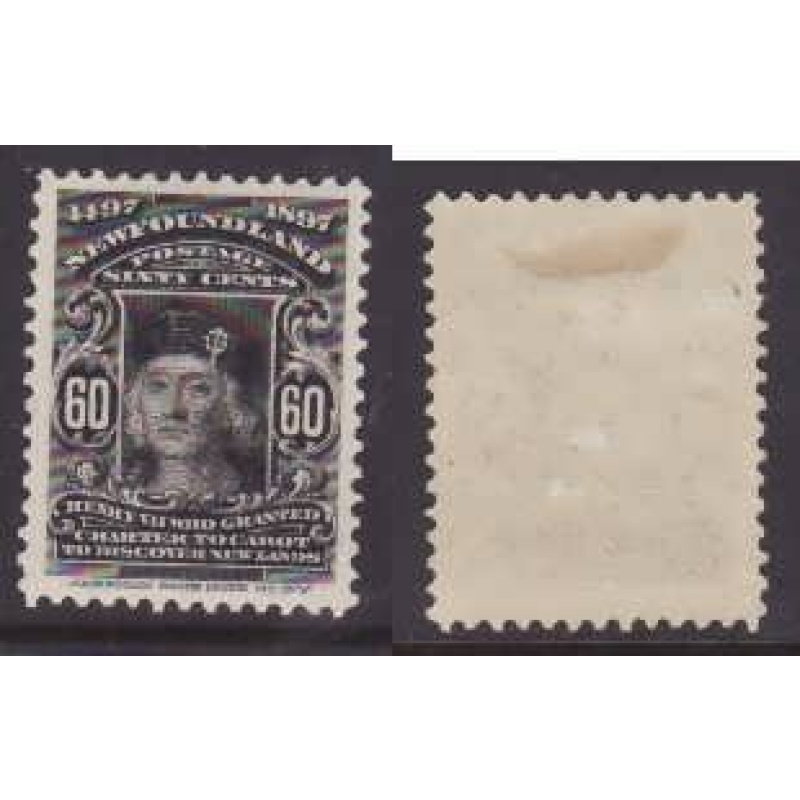 Newfoundland-Sc#74- id77-unused og hinge remnant 60c King Henry VII-1897-