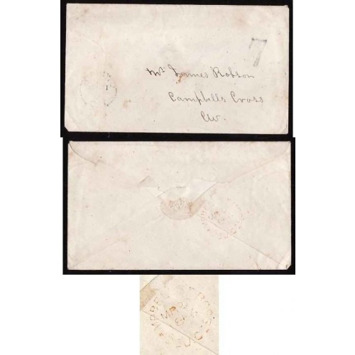 Canada-cover #13140-Stampless-York Cnty-Toronto,CW-Mr 21 1866-rated "7" black