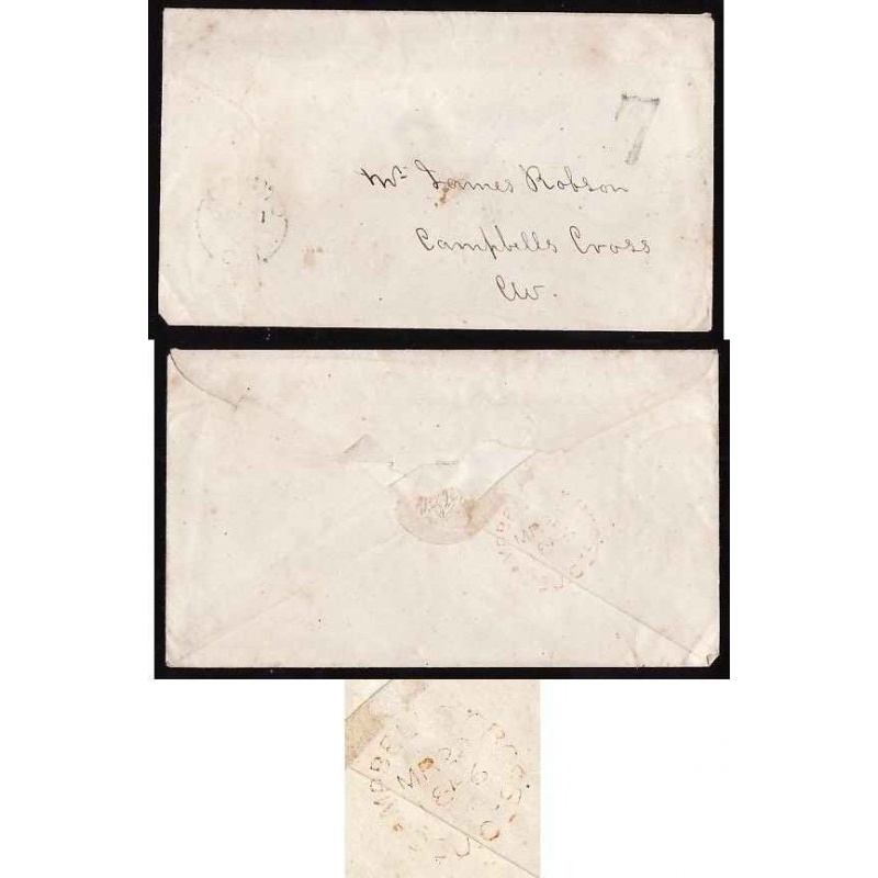 Canada-cover #13140-Stampless-York Cnty-Toronto,CW-Mr 21 1866-rated "7" black