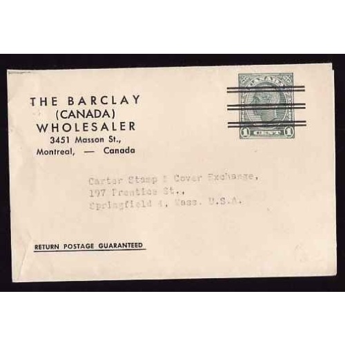 Canada-cover #12874-1c KGVI precancel-CC "The Barclay (Canada) Wholesaler 3451