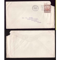Newfoundland-#2105a - 3c Caribou-St. John&#039;s-Ap 22 1921- corner off envelope -