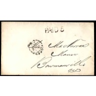 Canada-#11315 - Stampless cover - Frontenac County - Kingston, CW single broke