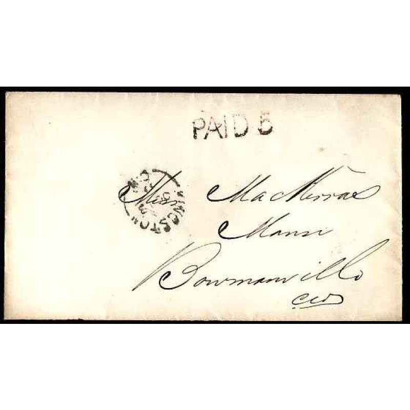 Canada-#11315 - Stampless cover - Frontenac County - Kingston, CW single broke