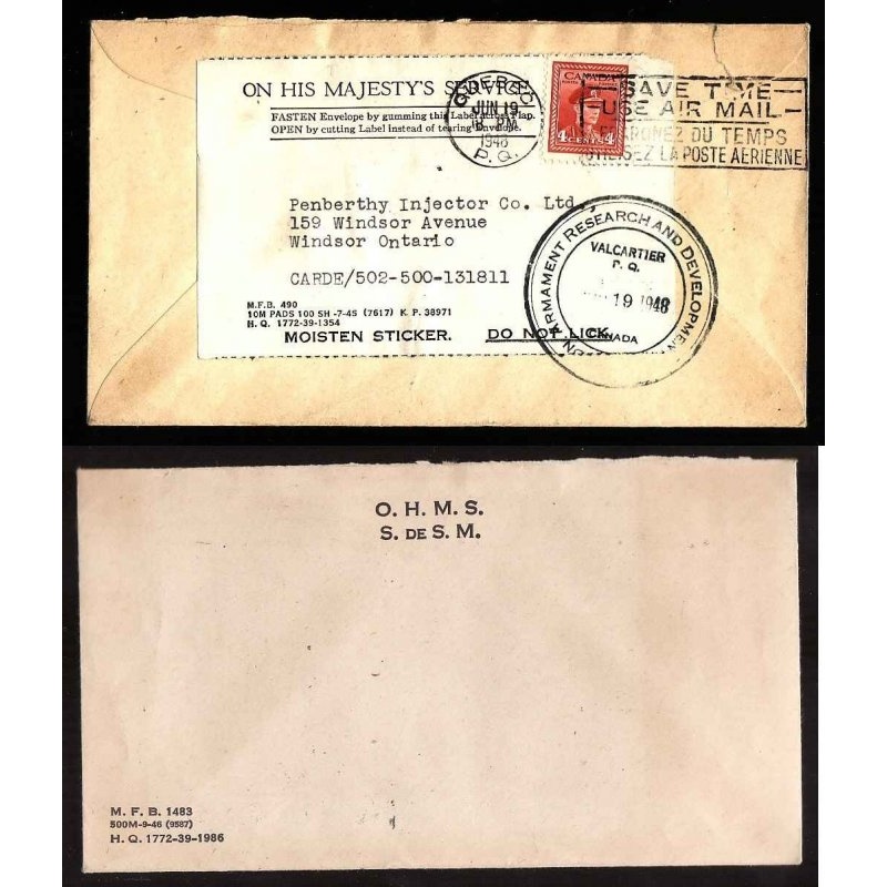 Canada-cover #14199–4c-Economy Label[MFB 490]-reused-Valcartier,PQ-Jun 19