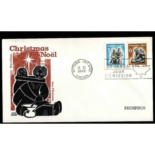 Canada-cover #13688-5c & 6c Winnipeg Tagged-488p-9p-FDC-Cole cachet