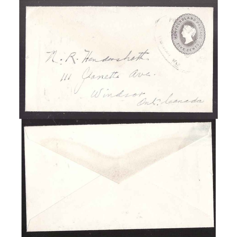 Newfoundland-#2543c - 5c Queen Victoria EN2 - oval cancel for Postal telegraphs ? 1936