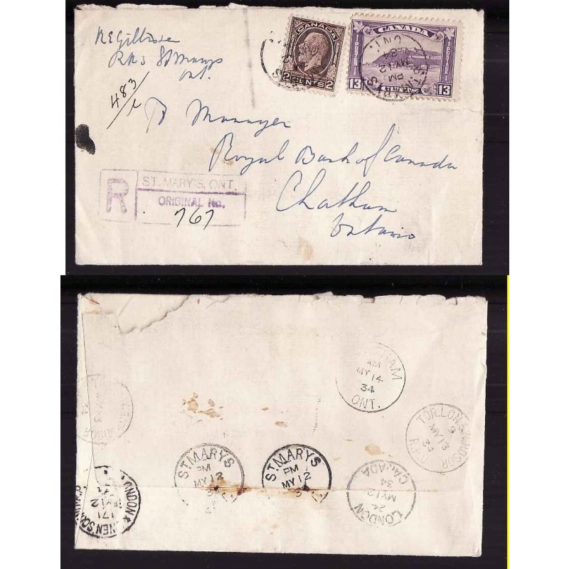 Canada-#8943-2c Medallion+13c Quebec Citadel reg'd-Perth Cnty-St. Marys,