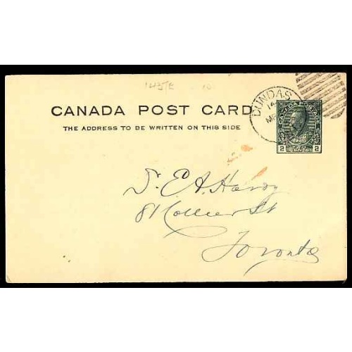 Canada-#12686 - 2c Admiral postal stationery - Dundas, Ont duplex cancel
