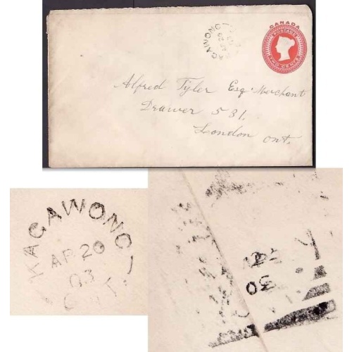 Canada-#9291 - 2c postal stationery - Manitoulin District-Kagawong,Ont single
