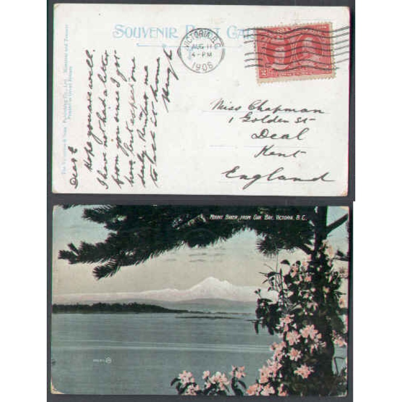 Canada-cover #5829-2c-Victoria,BC-2c Empire p/c to England-Mount Baker