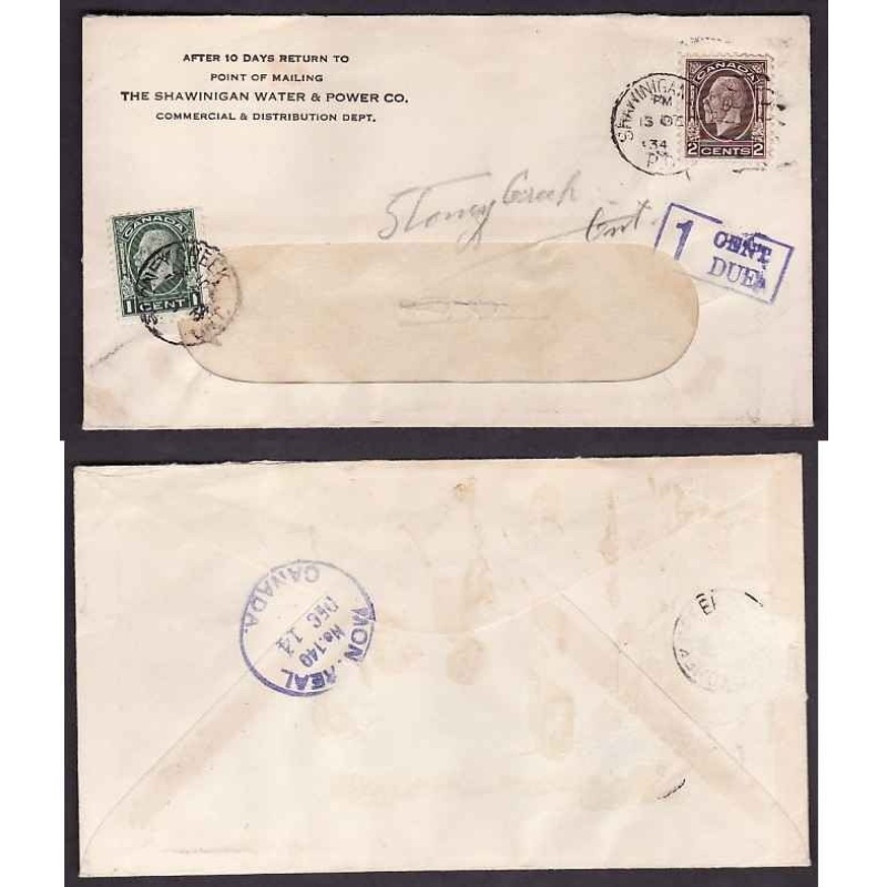 Canada-#9540 - 2c KGV medallion-Shawinigan Falls,PQ-13 De 1934-2c franking pays the