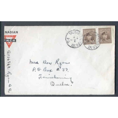 Canada-#9736-2c(2) KGVI war issue booklet singles-Valcartier MPO 501 [ Camp ] , PQ -