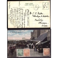 Canada-#9475 - 1c(2) + 2c KGV scroll on postcard to Germany - St. Martin , PQ