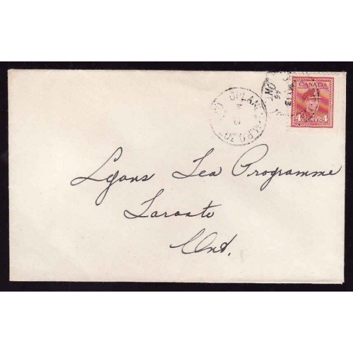 Canada-cover #11935-Uplands MPO 307,Ont- My 13 1946-4c KGVI war book