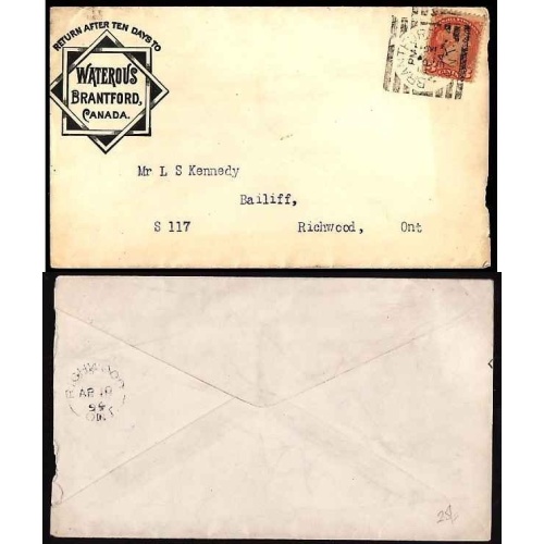 Canada-cover #11745-3c-advertising-Brantford, Ont squared circle-PM / Ap 9 /