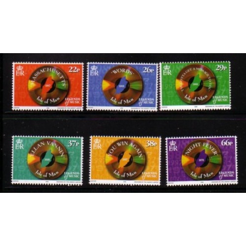 Isle of Man Sc 842-47 1999  Bee Gees Songs stamp set mint NH