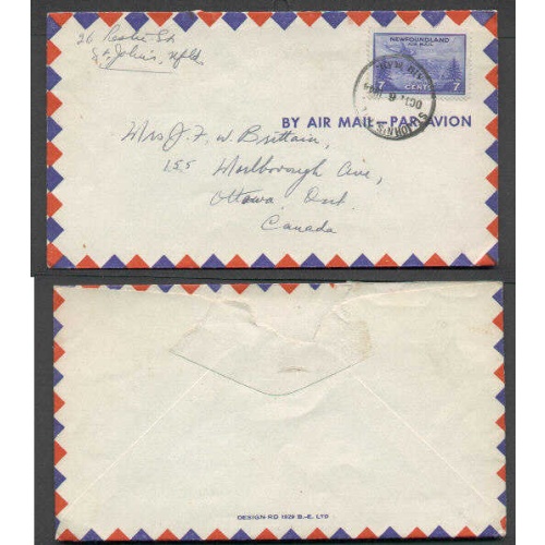 Newfoundland-#3278 - 7c Airmail view of St. John's - St. John's NFLD / Airmail - Oct 6