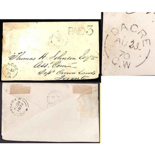 Canada-#9319-Stampless-Renfrew County-Dacre,CW single broken circle